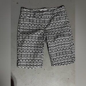 White House Black Market Black and White Chino Shorts